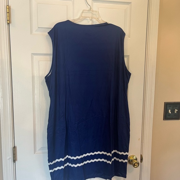 Women's Plus Size Floral Print Keyhole Neck Elegant Summer Sleeveless Dress 20W - Picture 5 of 7